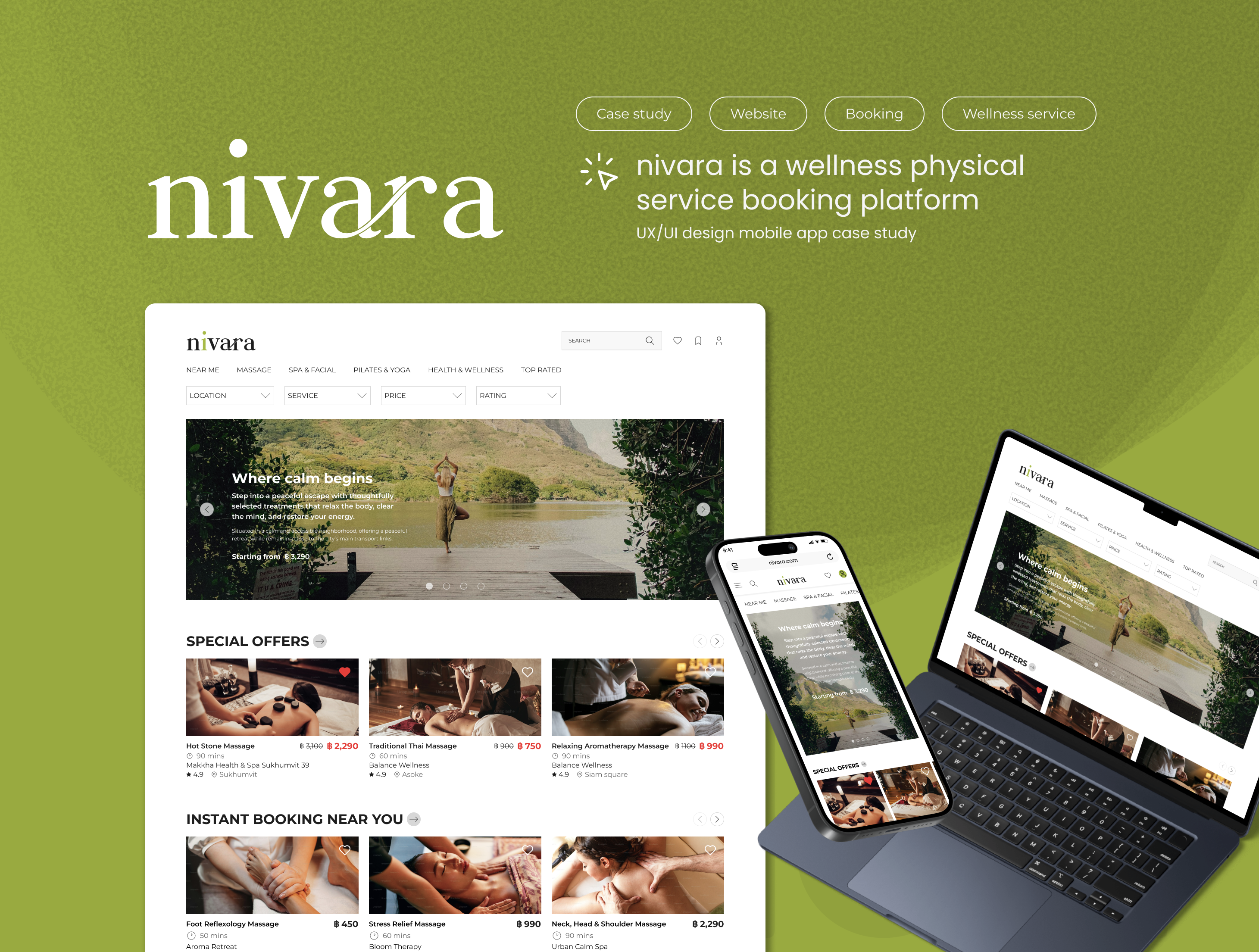 UXUI nivara: Wellness booking platform 3d app booking branding figma graphic design logo platform ui uxui web webapp website wellness