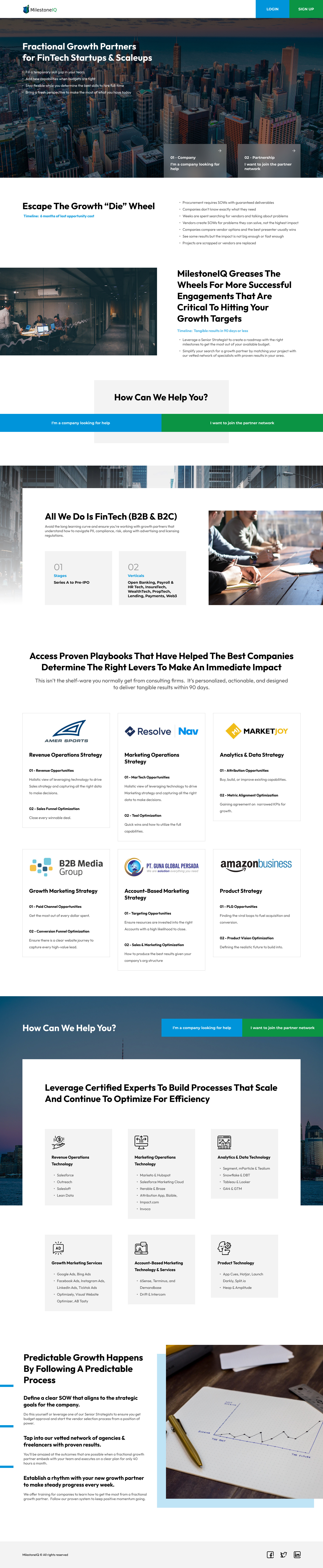 MilestoneIQ Landing Page adobe xd design figma funding graphic design investment landing page logo sketch startup ui ui design user interface uxui design website