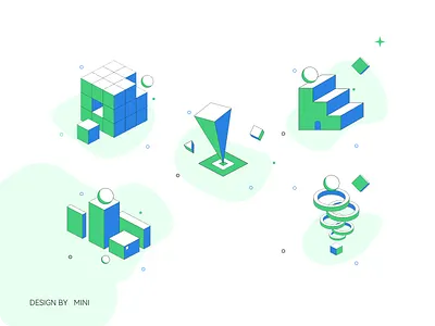 3D立体插画 3d illustration 形状 插画 立体 设计