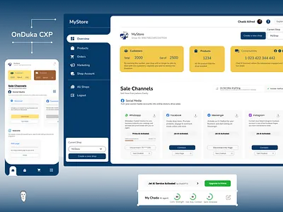 Customer Experience Platform - OnDuka app bot chatbot customer experience cx cxp design desktop e commerce marketing mobile omnichannel onduka order page products shop shopify store ui