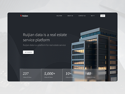 Real estate data platform 3d data illustration real estate ui web website