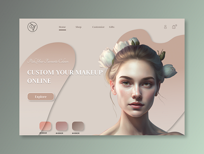 Beauty Products Web Site Design: Landing Page / Home Page UI branding figma makeup ui ux website