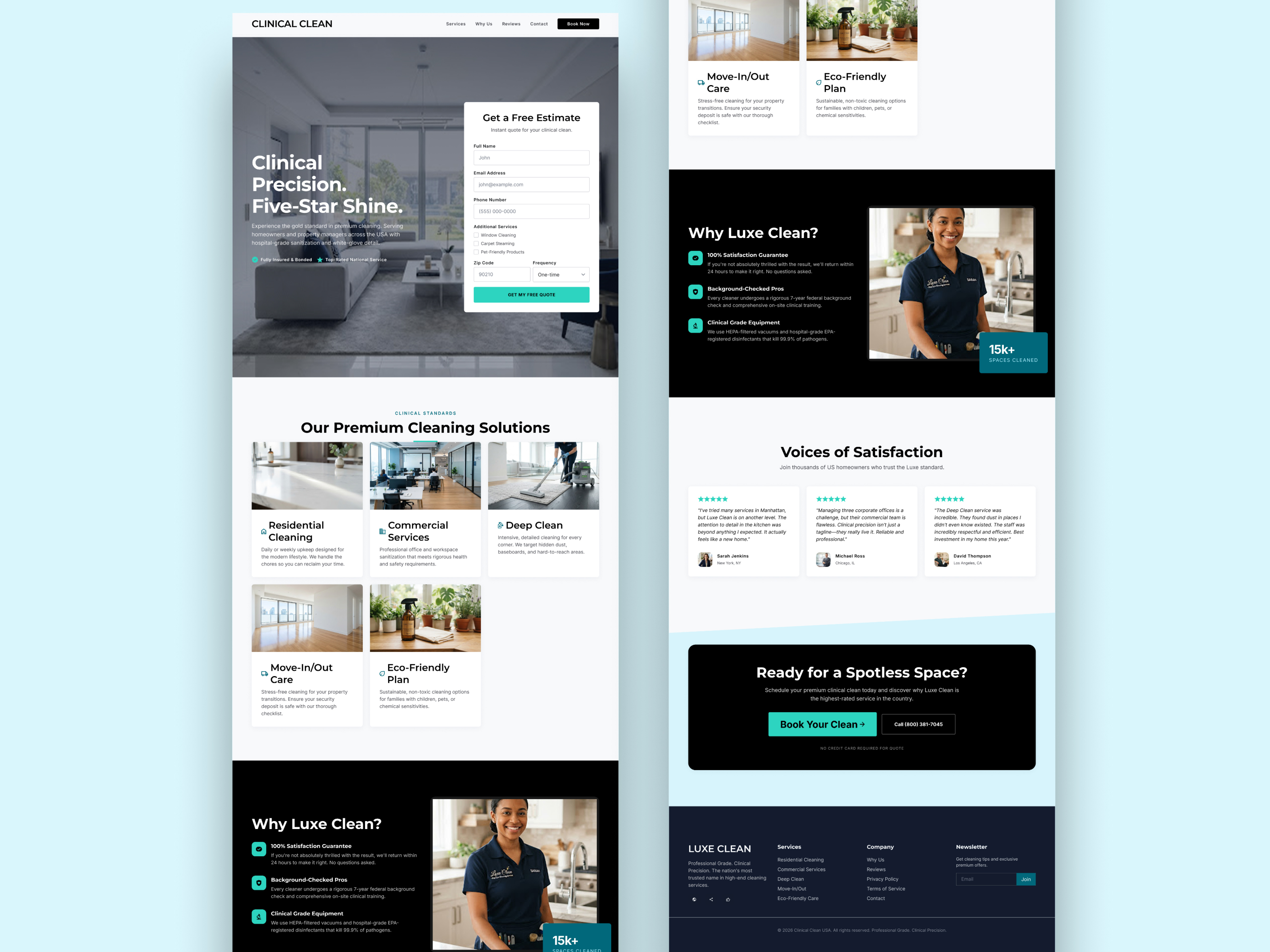 Premium Cleaning Service Website | WordPress Design cleaningservice figma design landingpage responsivedesign ui design ui ux design uiux web design websitedesign wordpress wordpressdesign