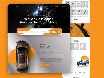 Car Wiper Website Ui Design branding graphic design photoshop ui vector webpage website