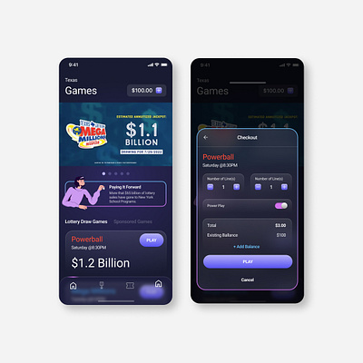 Jackpot App adobe xd casino design figma gambling graphic design iphone jackpot mobile app powerball sketch ui ui design user interface user interface design uxui design