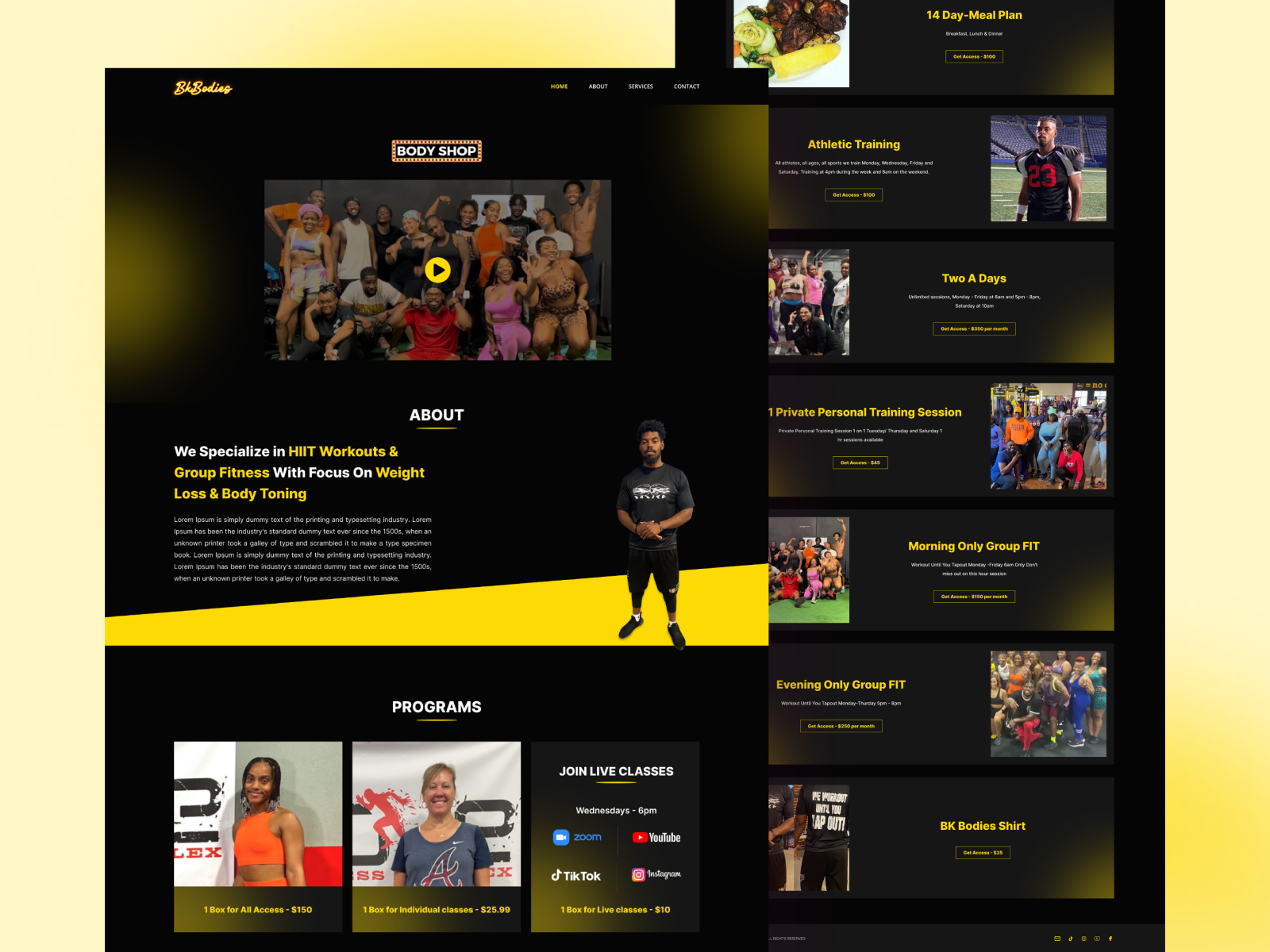 Fitness Website UI UX Design for Gym & Personal Training dark website fintess fitness landing page fitness uiux design fitness website ui gym gym website design landing page design minimalist online fitness coaching personal trainer websit personal training ui ui ux design uiux user interface design web design website design workout workout program website