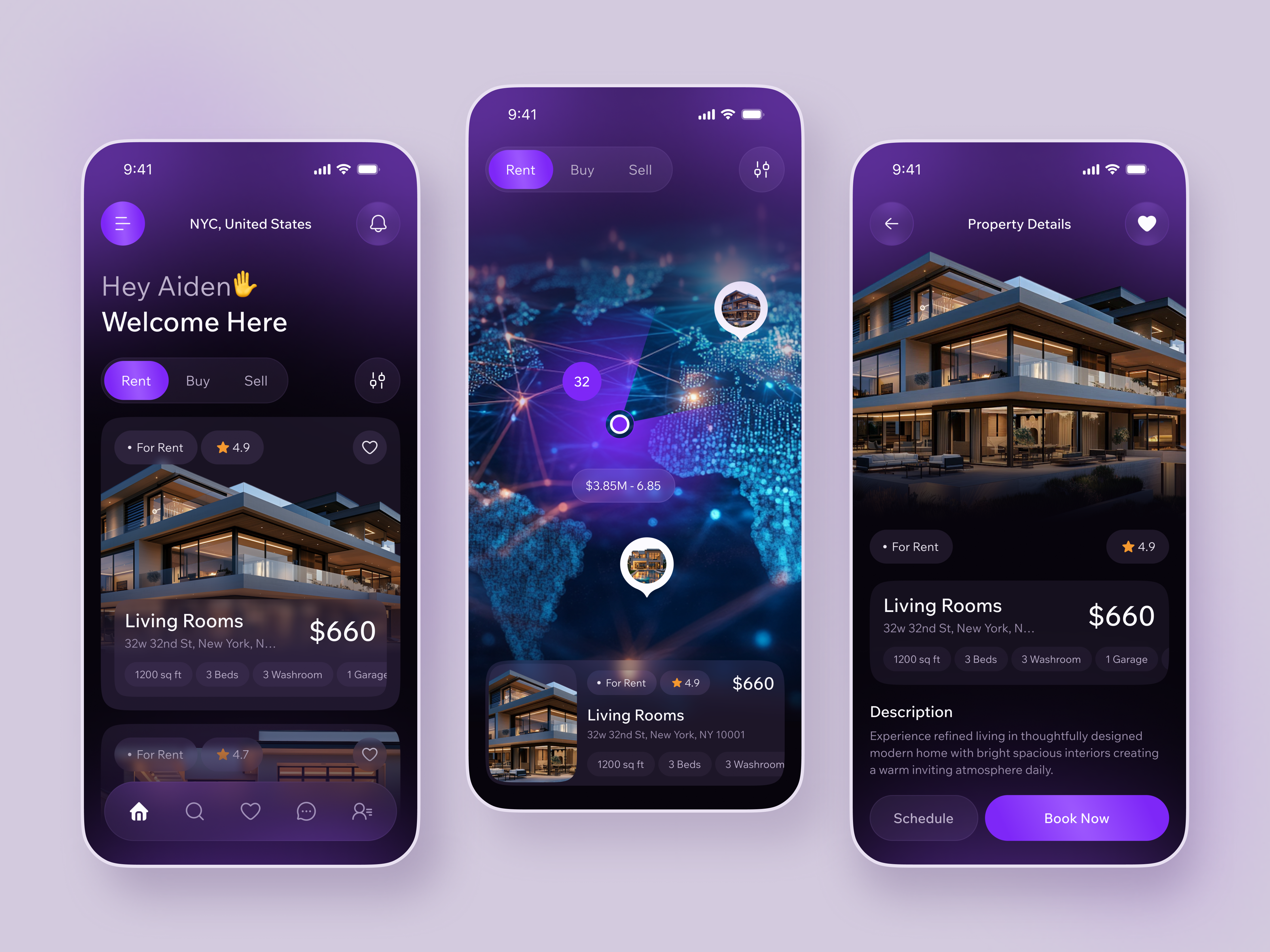 Luxury Real Estate Mobile App UI Design app design home rental interface luxury app ui marketplace app mobile mobile app product property app real estate app real estate marketplace service startup ui ux web