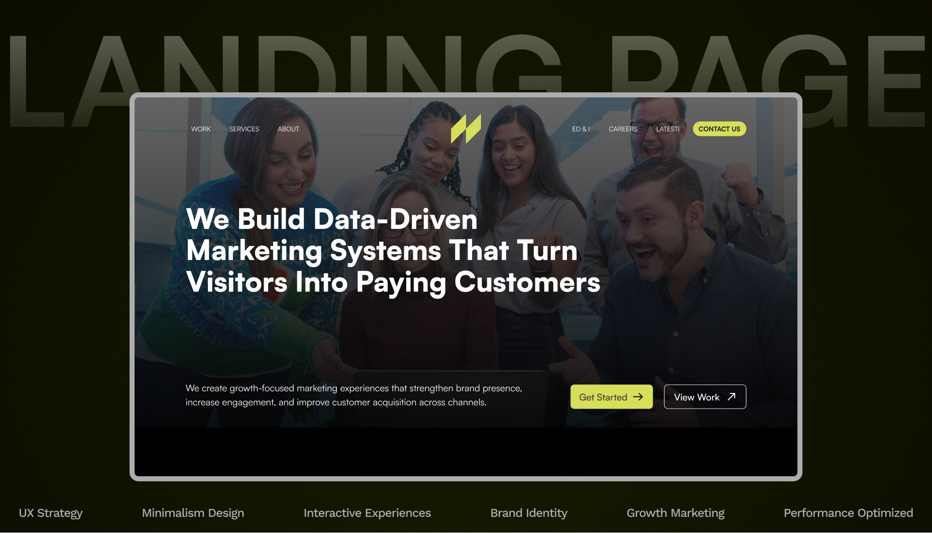 Digital Marketing Landing Page Design UIUX branding digitalmarketing graphic design landingpage productdesign typography uidesign uiux websitedesign