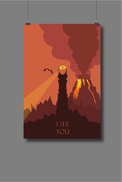 MORDOR Poster graphic design illustration vector