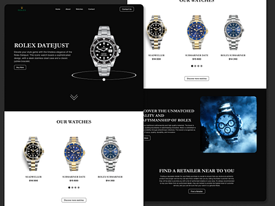 Watches Website Concept (Final Version) design landing page landing page design minimalist rolex ui ux watches watches design watches landing page watches webshop watches website webdesign website design