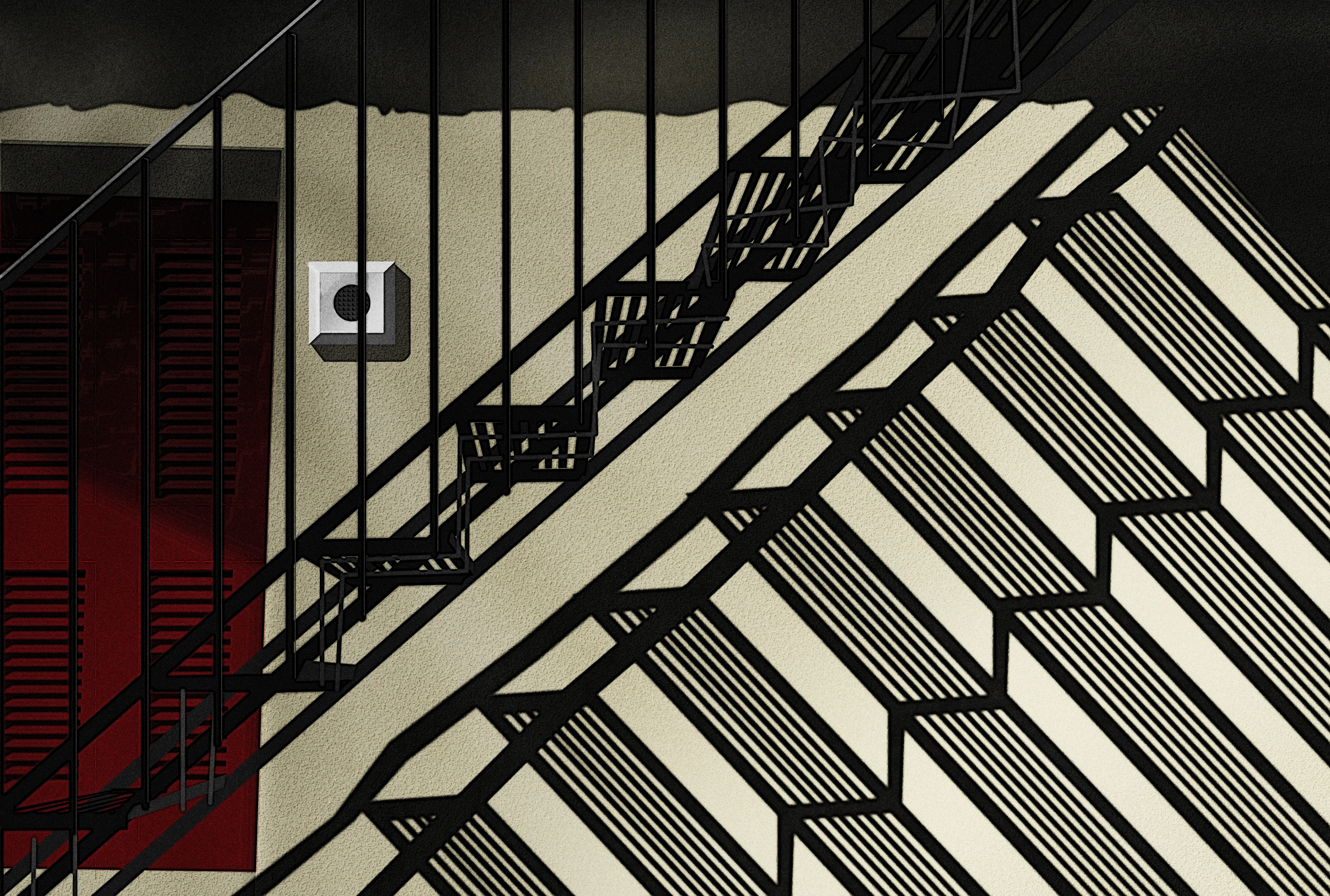 plaster and shadows illustration noise plaster shadows shunte88 stairs vector wrought iron