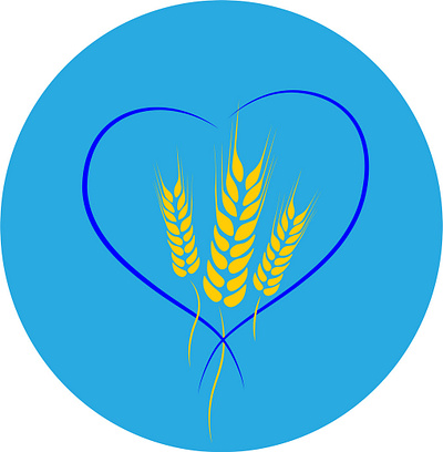 Ukrainian symbol branding grain love blue illustration logo symbol ui ukraine vector