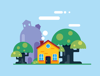 Flat Art Illustration, House flat design graphic design illustration vector