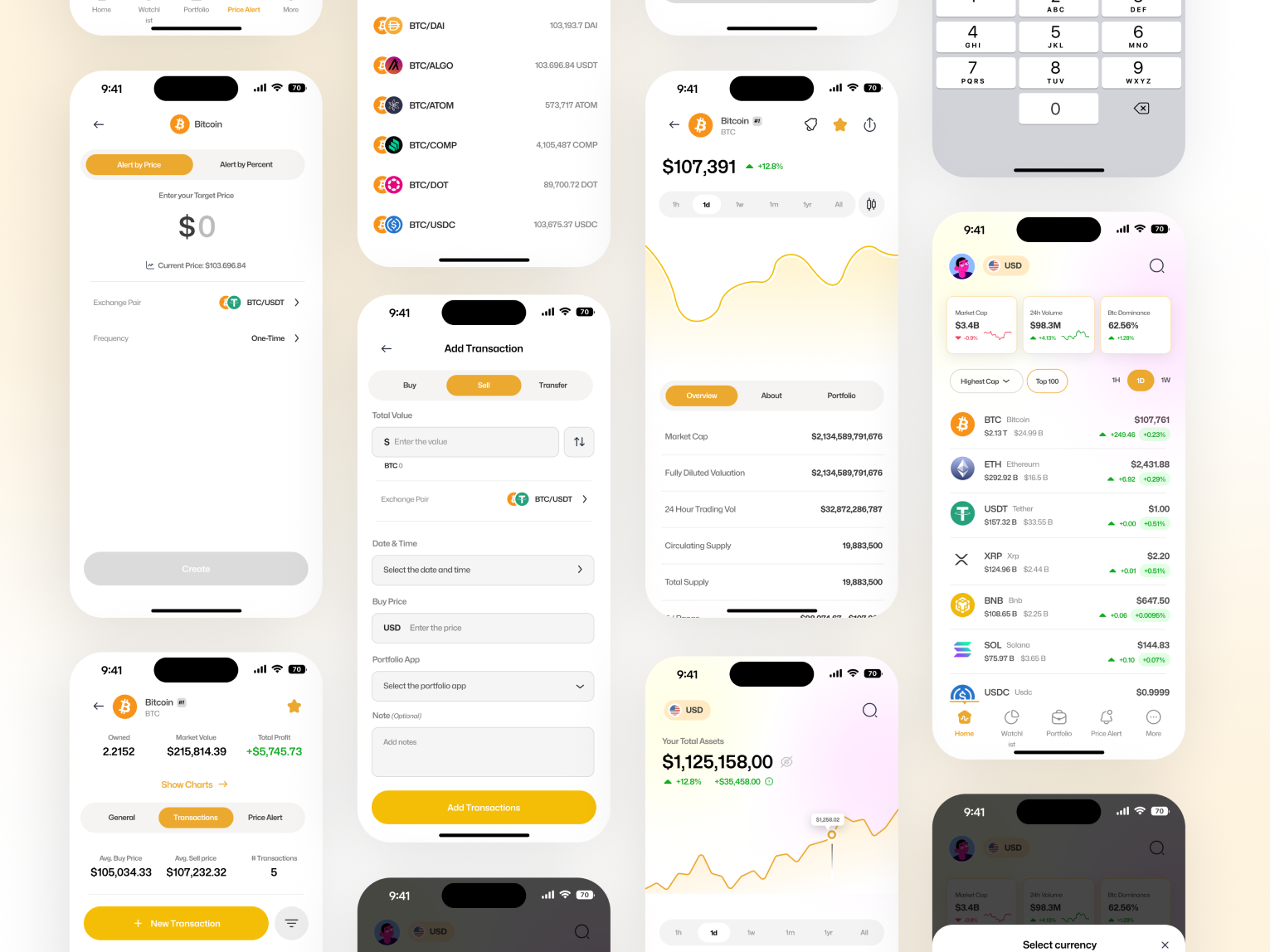 Trackly – Crypto Portfolio Tracker & Price Alerts | Mobile App crypto cryptoapp mobileapp portfoliotracker uidesign uxdesign web3