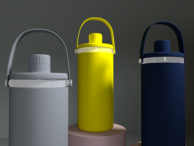 Water Bottle 3d 3d modeling animation art branding c4d cinema4d color design game illustration logo low poly motion graphics product render ui unity game unity3d web