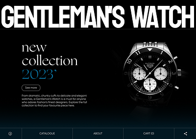 Luxury Watch Website Design bran business clock gentleman luxury man time ui watch web design