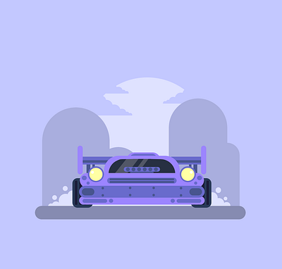 Flat Art Ilustration, Racing Car car flat design graphic design illustration vector