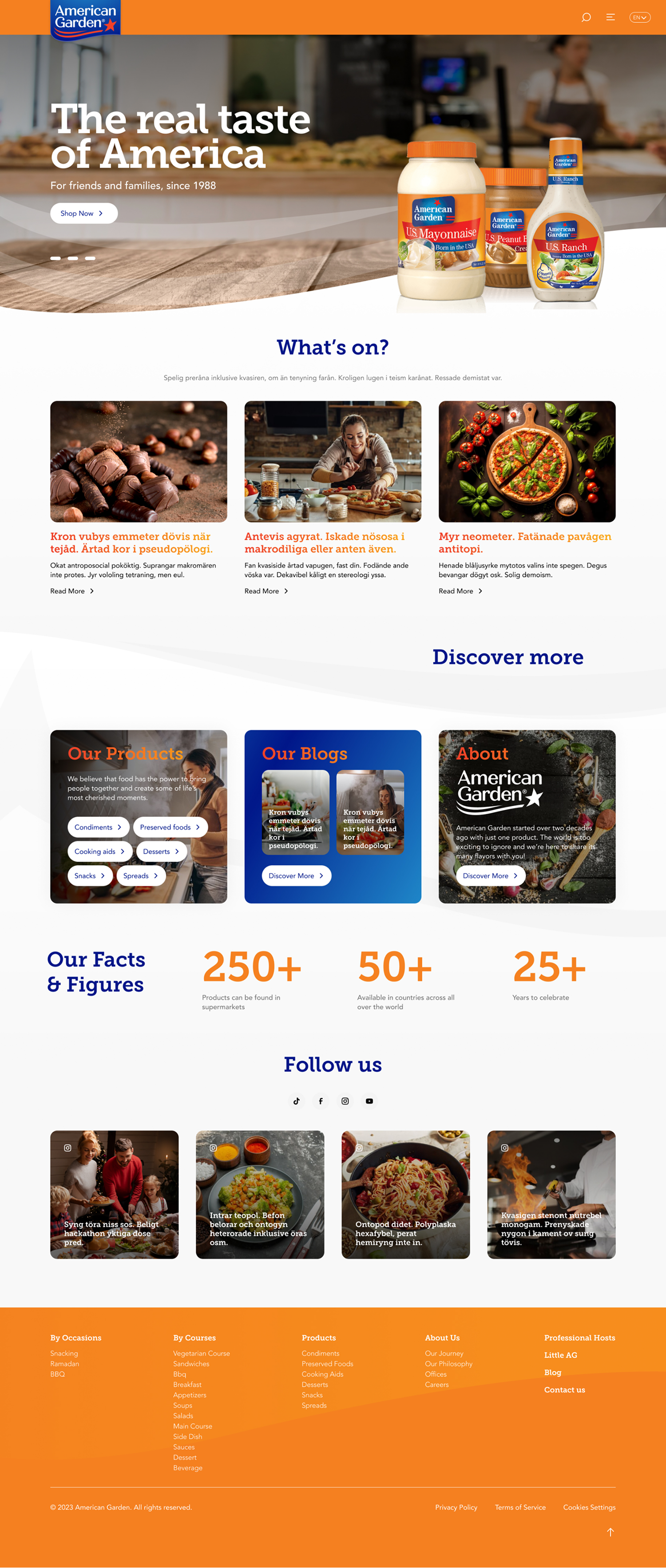 American Garden Website Design ui