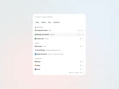 Command K Menu command design figma gradient modal ui ux