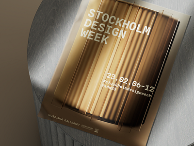 Stockholm Design Week Poster 3d c4d cinema4d design design week graphic design poster poster design redshift scandi stockholm design week type typography
