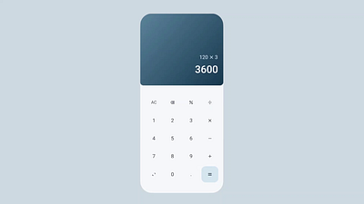 Mobile Calculator Design app design blue calculator dailyui dailyui004 flat design gradient graphic design micro interaction mobile motion design motion graphics popular trendy ui ui ux design ux