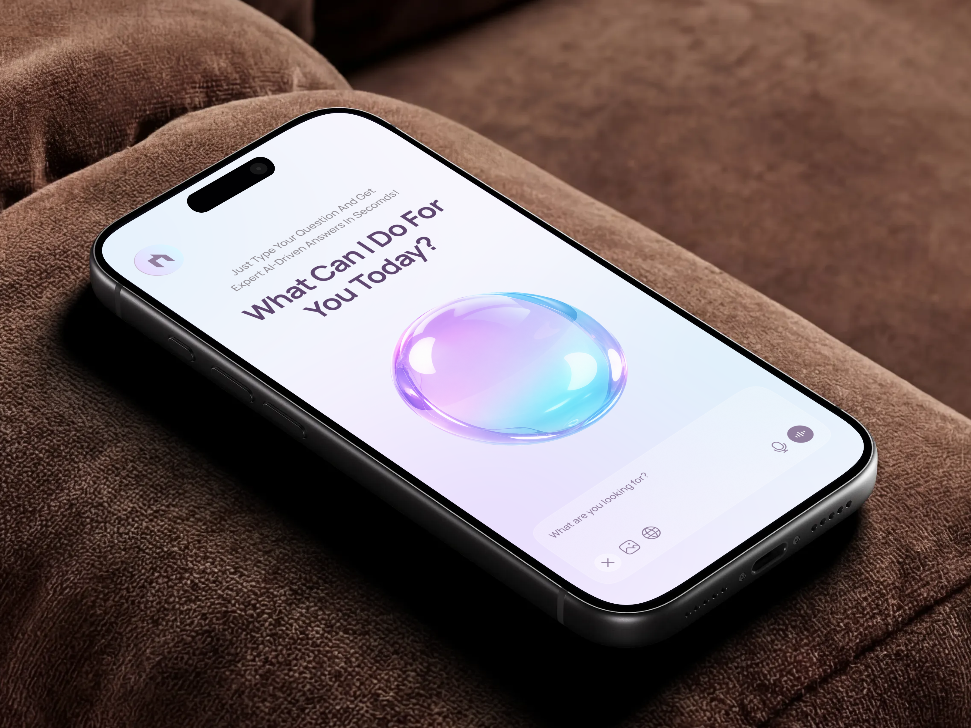 Future AI Assistant Mobile Experience ai chat ai mobile design ai product design ai ui app concept clean interface conversational ai creative design digital product figma design future interface gpt app llm interface mobile app mobile ux modern ui prompt ui smart assistant ui inspiration voice assistant