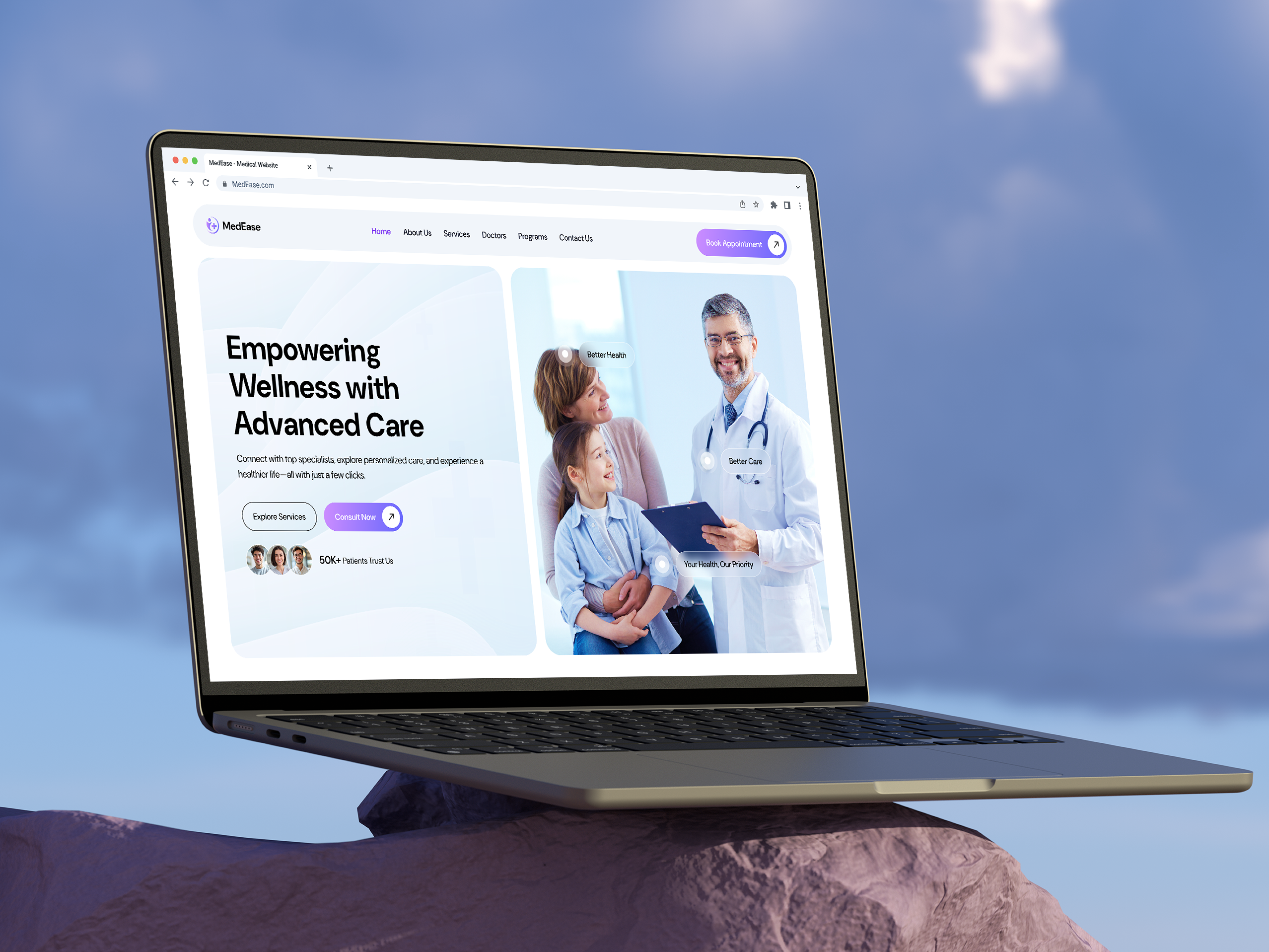Healthcare Website UI/UX Design clinic website doctor website health tech healthcare design healthcare landing page healthcare ui healthcare website hospital website landing page medical platform medical ui medical website ui ux design web design website design