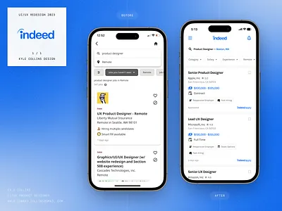 Indeed: Mobile App Redesign Concept app design app ui app ui design branding mobile ui redesign typography ui