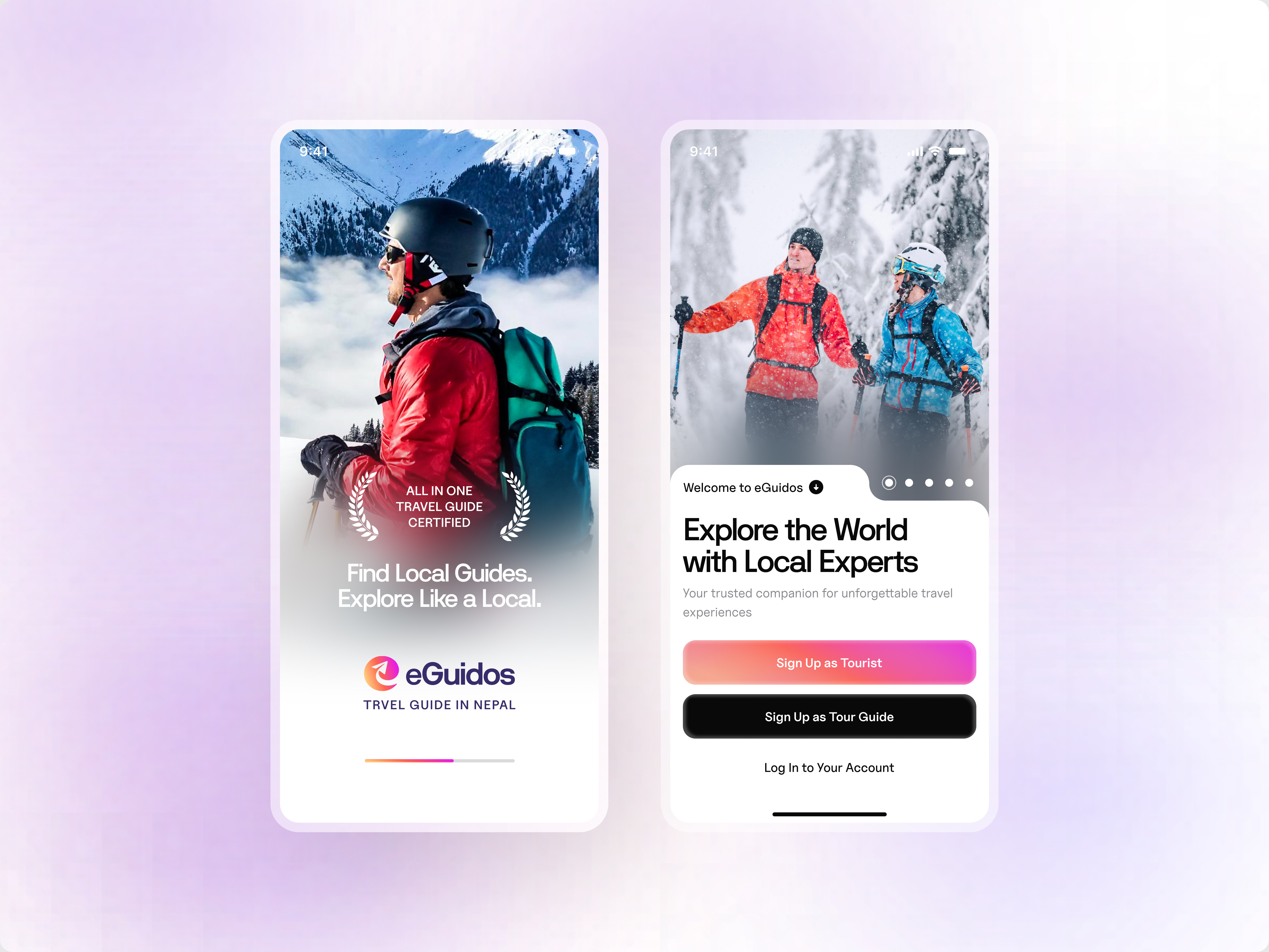 eGuidos - Travel & Tour Guide Book App in Nepal | UI/UX Design adventure hill hiking mobile mobile app mobile design mobile ui mount everest radiyal tour tour guide touris tourism travel agency travel app trip booking ui ux vacation visit nepal