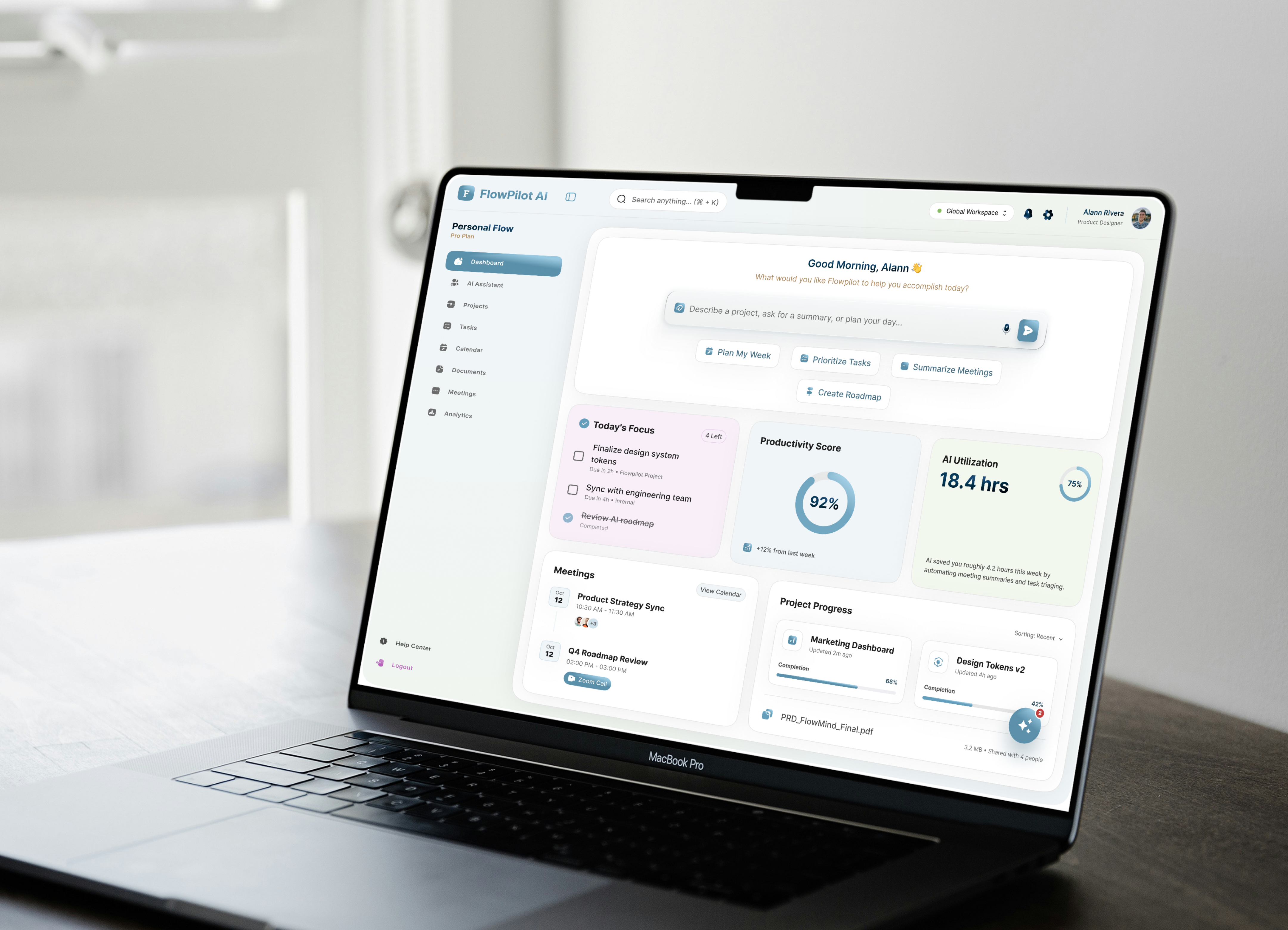 FlowMind AI — AI-Powered CRM Dashboard | UX/UI Case Study ai crm dashboard figma uiux ux