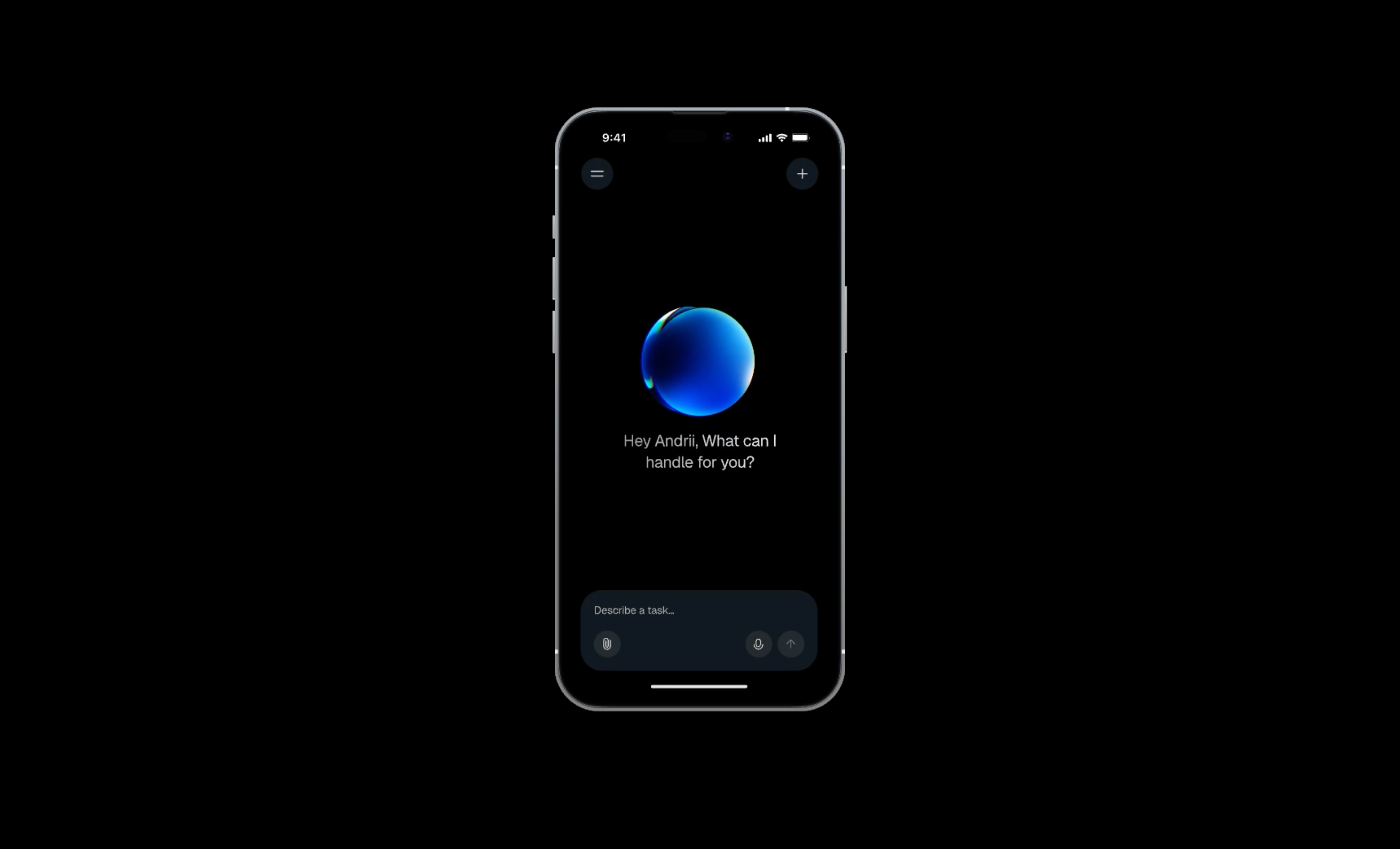 AI Assistant — Voice & Chat Concept ai ai animation ai assistent animation app branding glassmorphism graphic design mobile app ui uiux