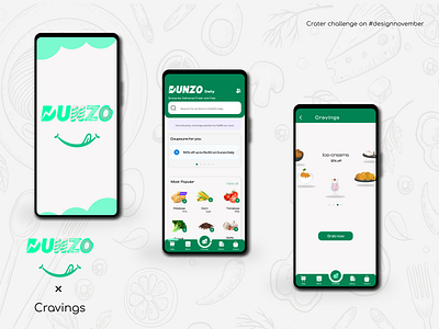 Dunzo App UI app mockup design challenge dunzo food delivery app home screen ui illustration mobile app ui ui design ux design