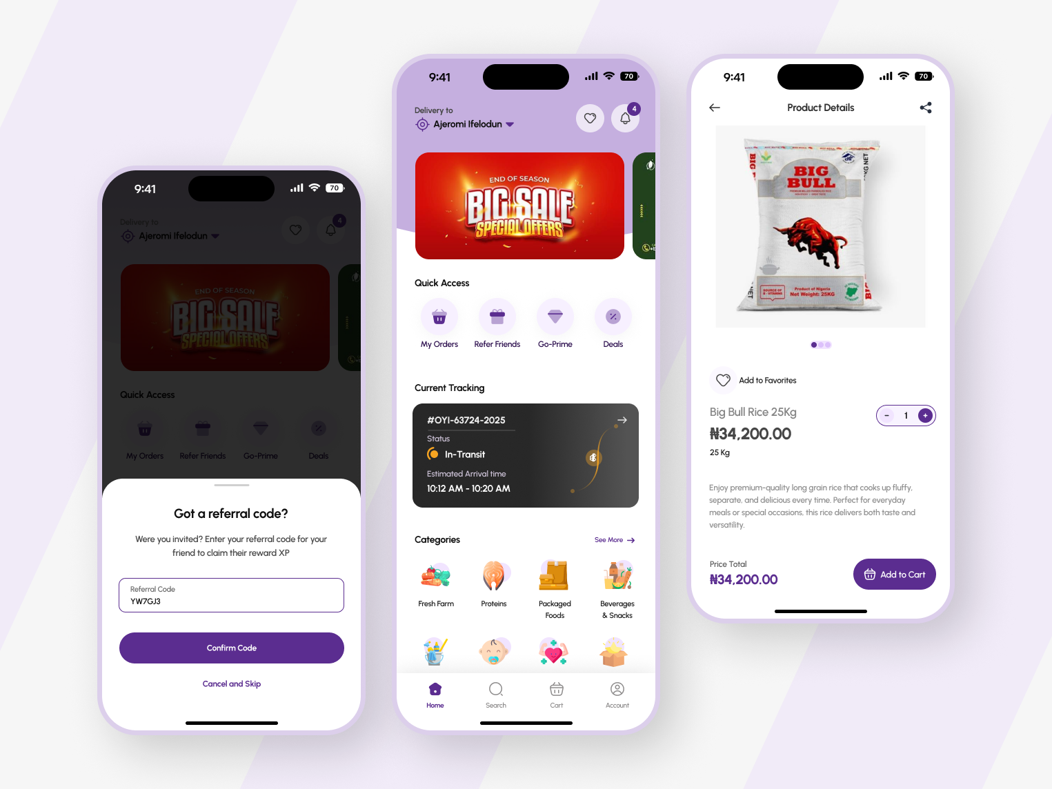 GoKart – Hyperlocal Grocery Delivery App | Mobile App UI deliveryapp ecommerce groceryapp lagos mobileapp productdesign uidesign uxdesign