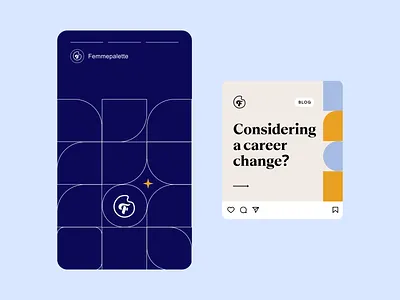 Femme Palette Direction 3 academy brand branding career coaching colors education exploration instagram leadership mentor mentoring program mentorship pattern social media startup typography