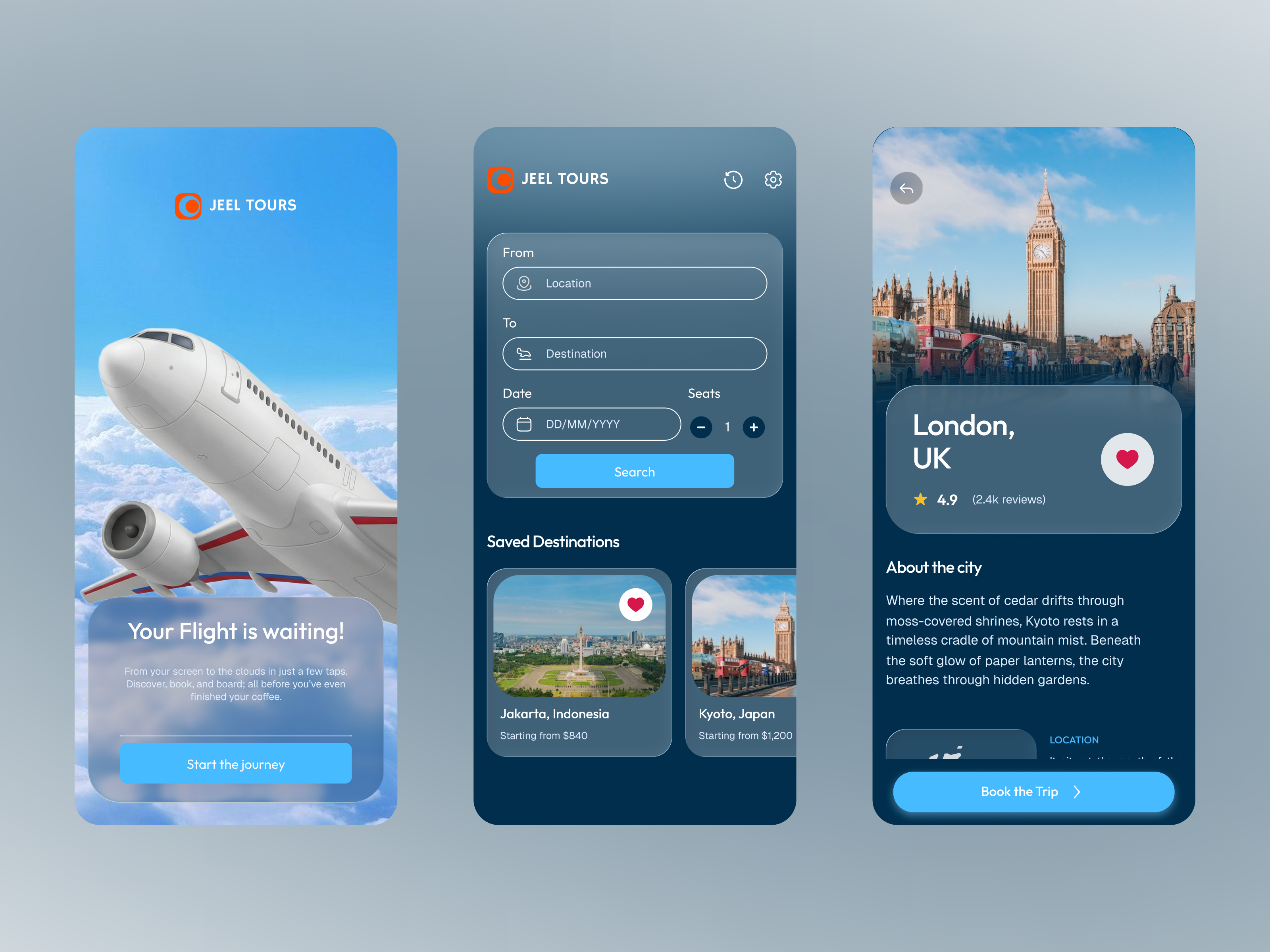 Flight Booking Mobile App | UI Design app appdesign figma graphic design minimal mobileapp modern ui uiux ux