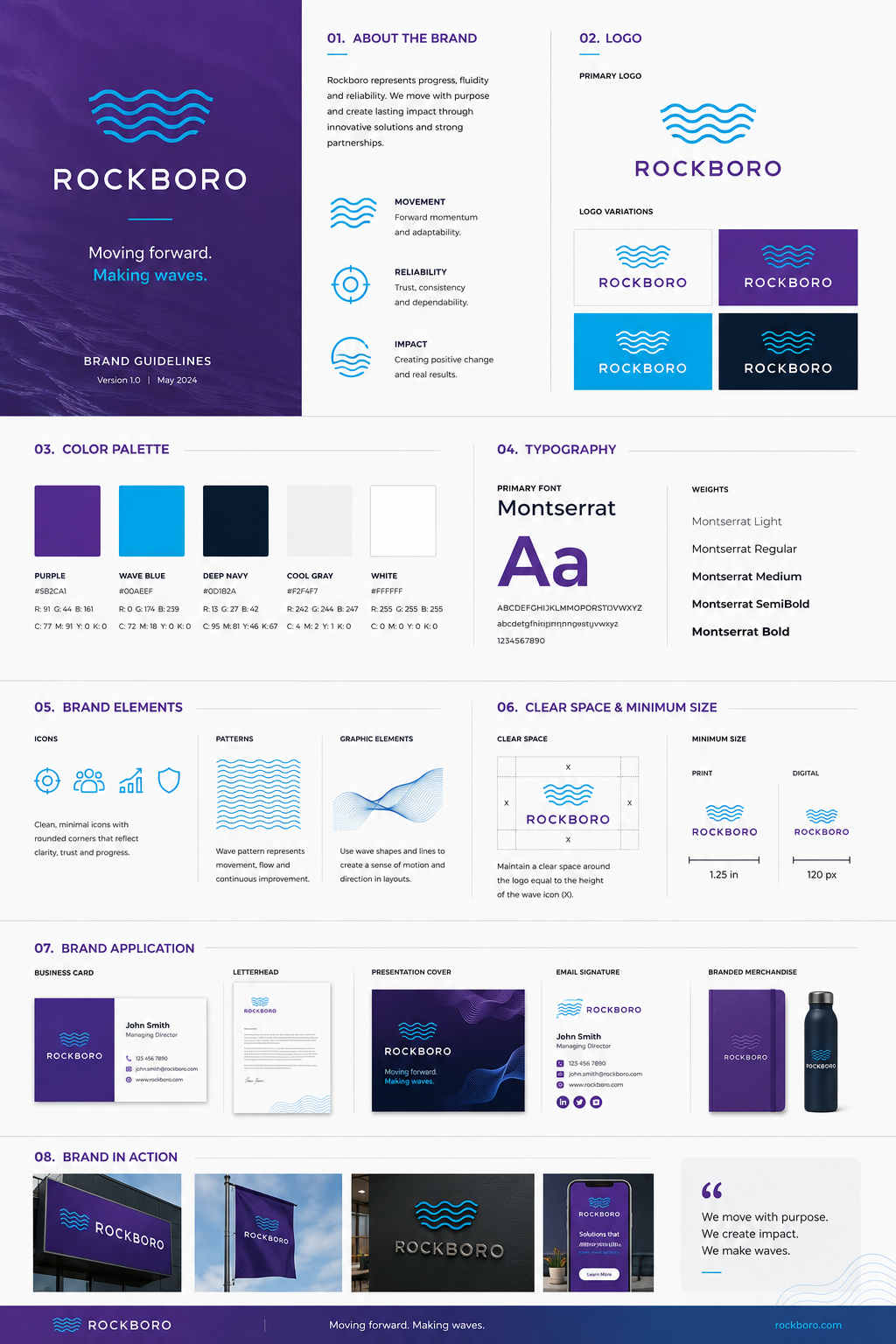 Rockboro Brand Guidelines b2b branding brand guidelines brand identity brand manual brand style guide branding branding package business branding corporate branding corporate identity creative branding identity design logo design logo guidelines minimalist logo modern branding saas branding startup branding visual branding visual identity