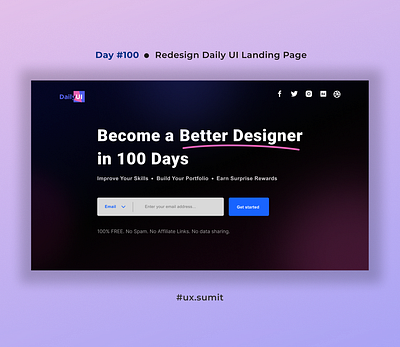Redesign Daily UI Landing Page challenge dailyui design logo