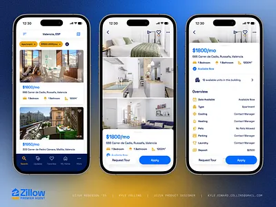 Zillow Premier Agent: Mobile App Redesign Concept (Summary) apartments app design app ui app ui design branding housing mobile ui mobile ux real estate rebrand redesign concept typography