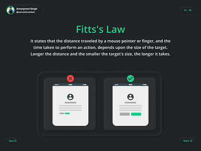 ✨ Fitts's Law | UX Design Laws - 01 ✨ branding fittss law ux design ux design laws