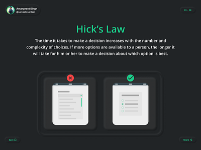 ✨ Hick's Law | UX Design Laws - 03 ✨ ux design ux design laws