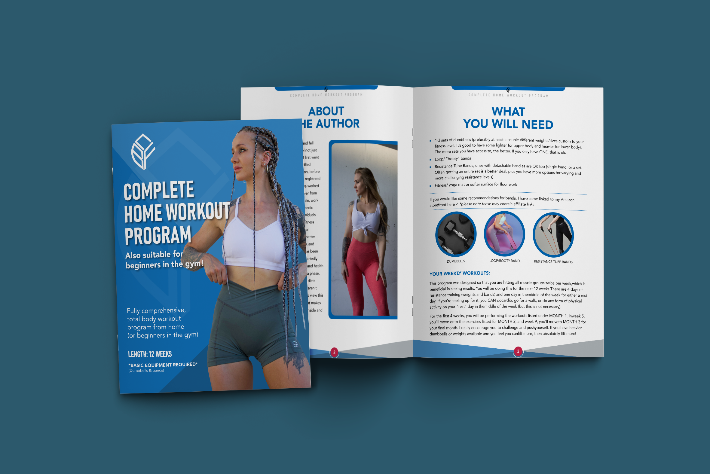Fitness eBook Design | Complete Home Workout Program digital publication ebook design editorial design exercise guide design fitness ebook design fitness guide design fitness workbook health and wellness ebook home workout program indesign designer lead magnet design personal trainer guide publication design training manual design workout ebook design