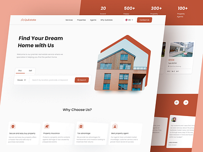 Real Estate - Landing Page Website agency concept website dailyui figma home landing page minimalist real estate ui design ux design web design website