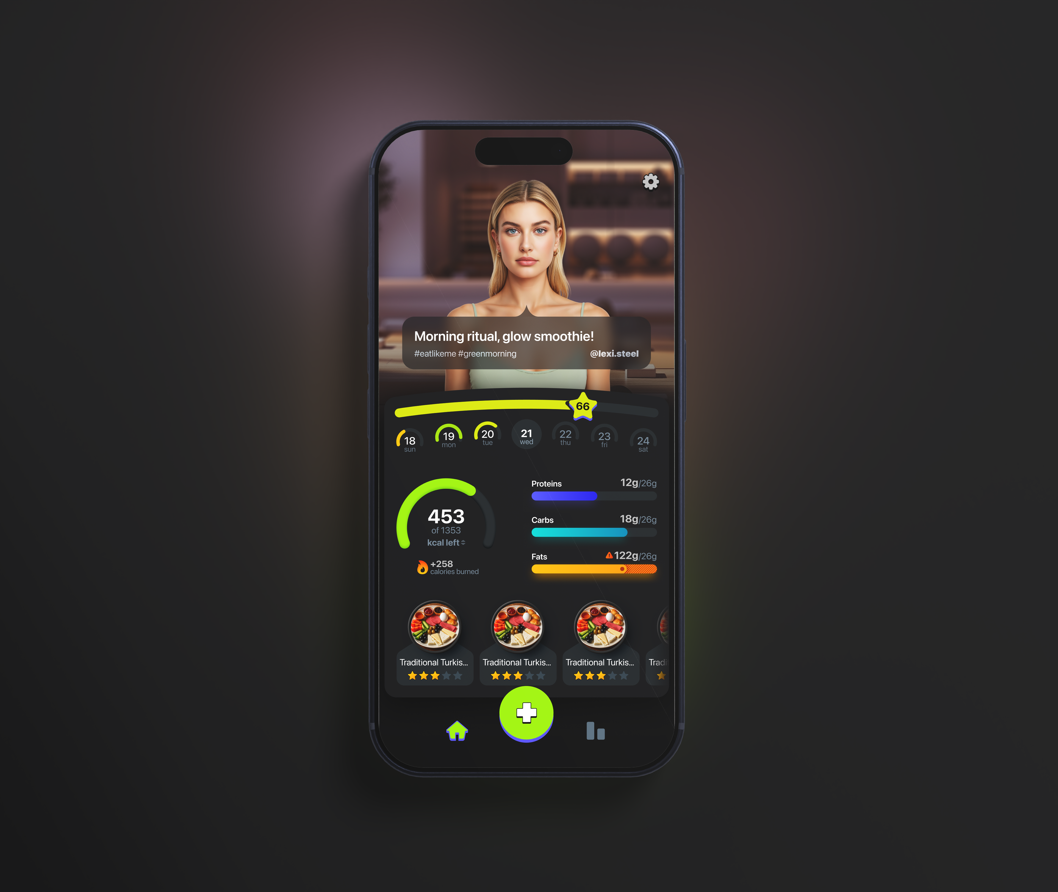 Calorie tracker animation calorie dashboard figma fitness food health ios mobile motion rive tracker ui ux