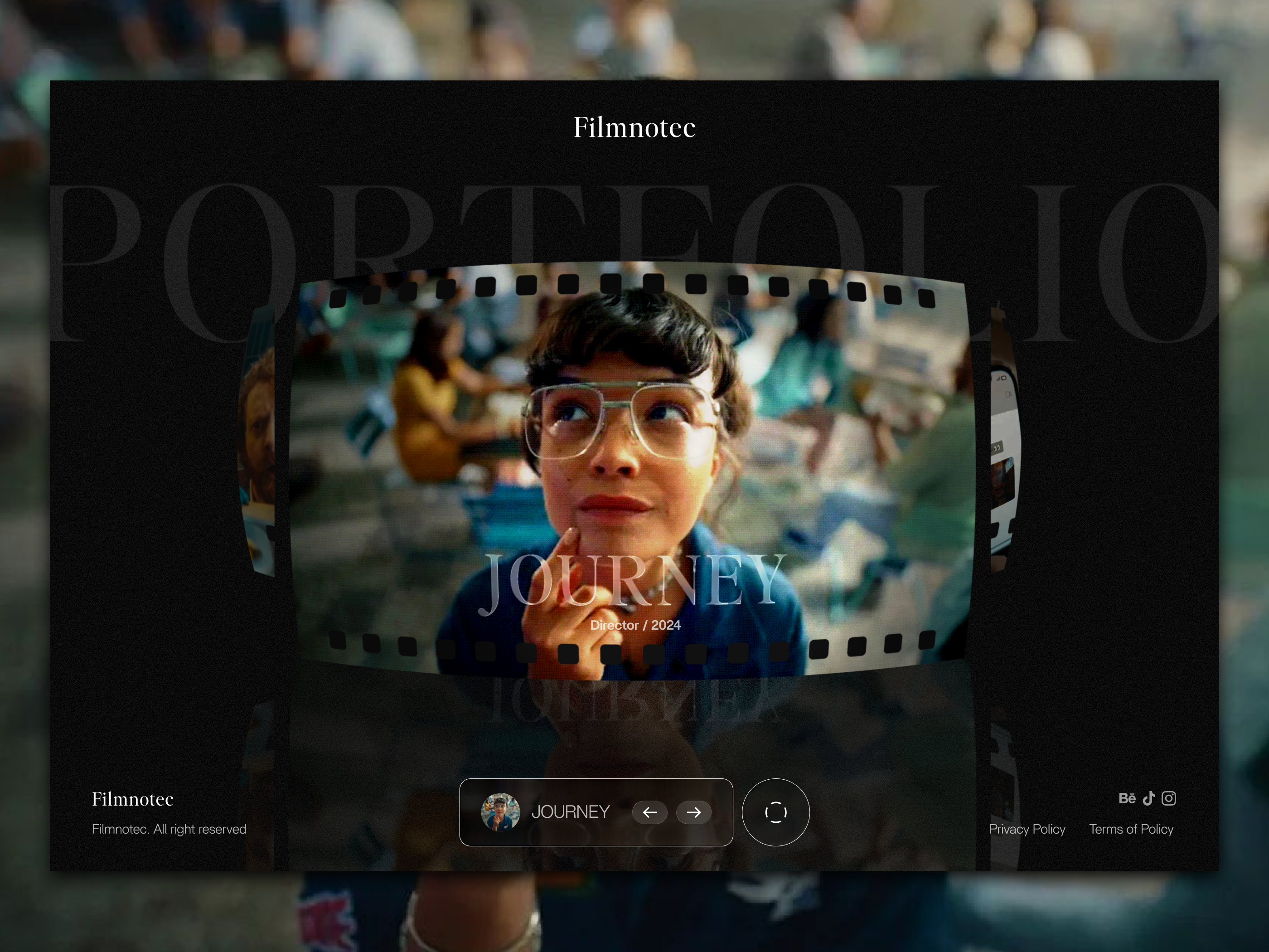 Creative Filmmaker Website — Dark Portfolio UI cinematography creativeportfolio darkui editorialweb filmmaker filmmakerwebsite filmportfolio filmwebsite glitcheffect herosection portfolio portfoliowebsite productdesign retroui uiux videographer webdesign website websitedesign webui