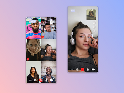 Video Chat App app concept figma group chat ui uiux user interface ux video chat