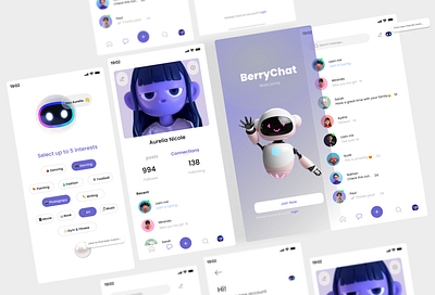 Mobile Chat Application design designer illustration ui uiux ux