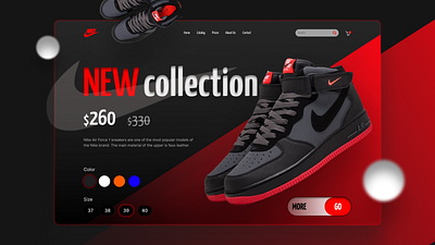 Online store Card product design nike online market sneakers ui ux