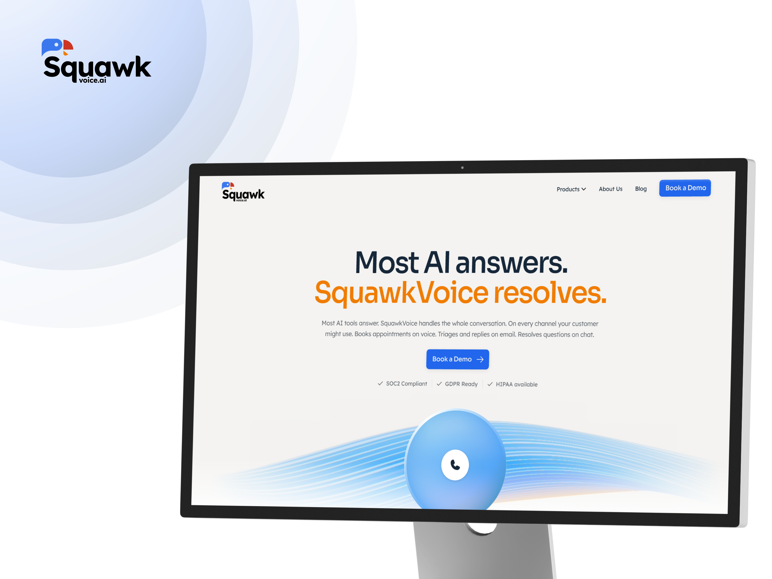 Home Page for SquawkVoice AI branding design graphic design homepage landing page voice