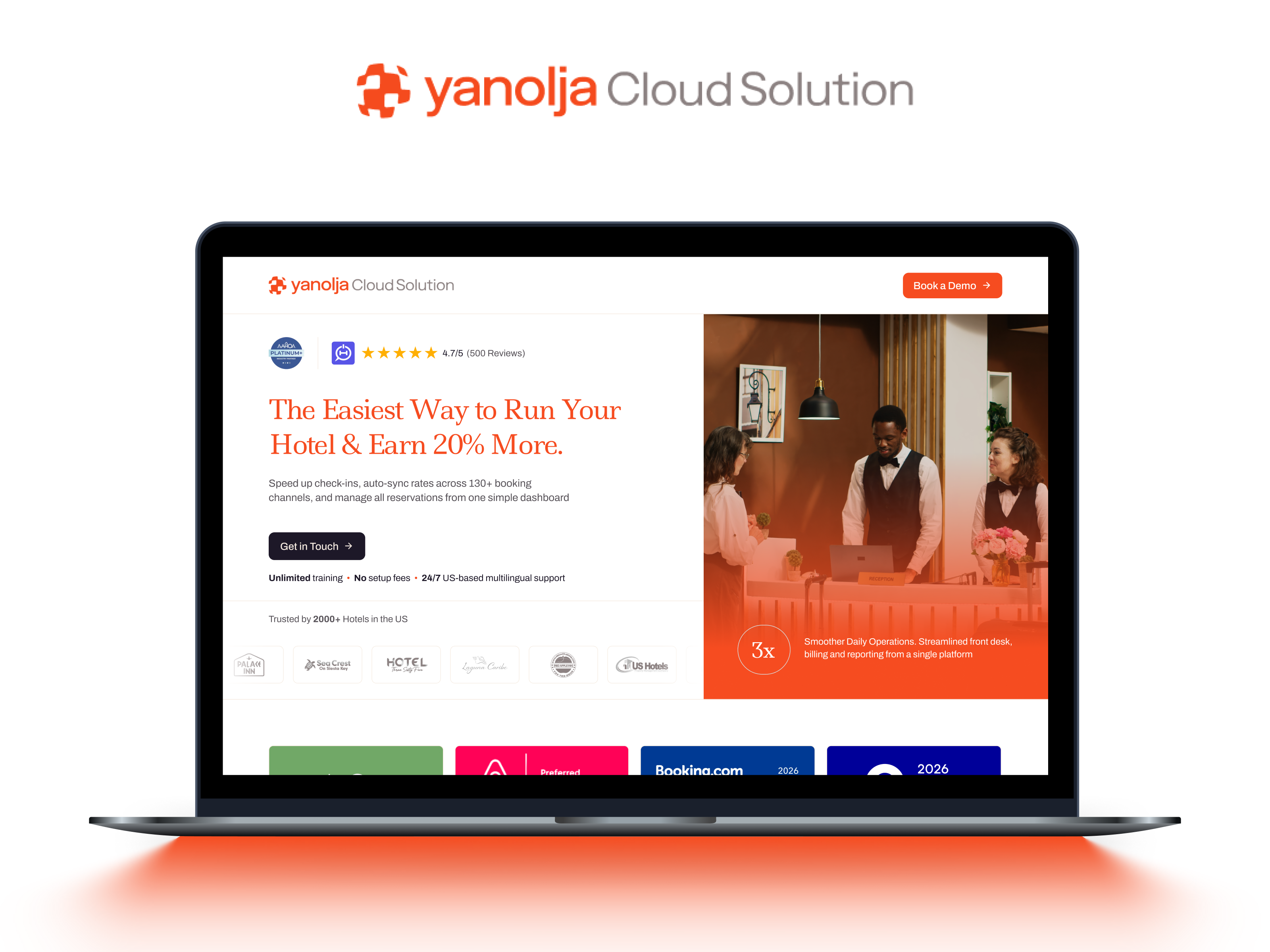 Landing Page for Yanolja Cloud Solution branding creative design graphic design landing page