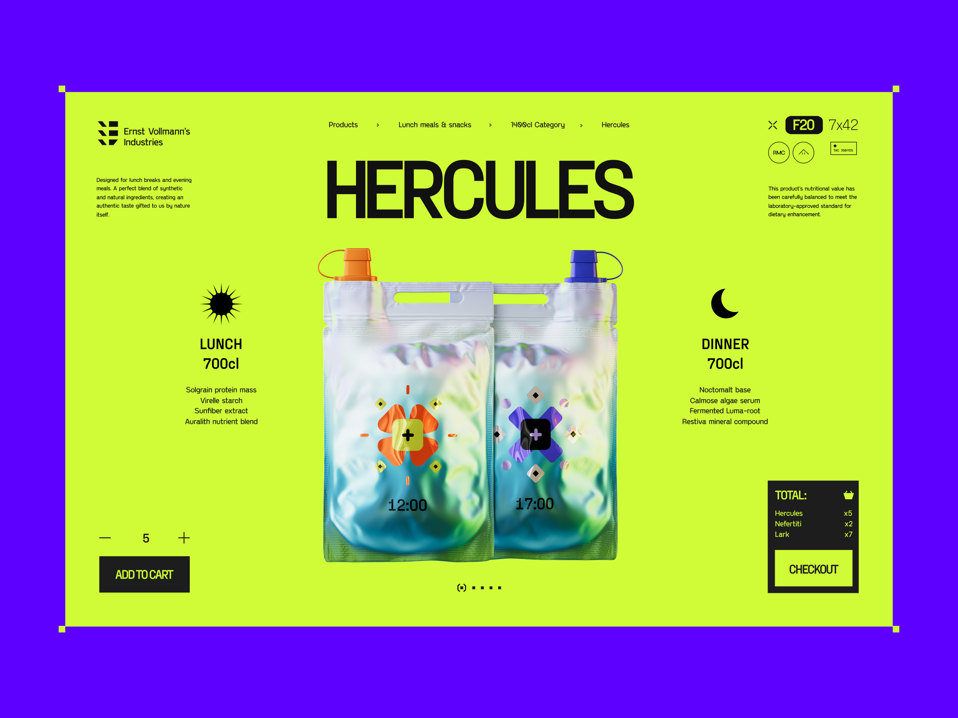 Concept of item page "Hercules" 3d 3dillustration animation blender branding design graphic design illustration landing page logo motion graphics presentation render ui web design web site